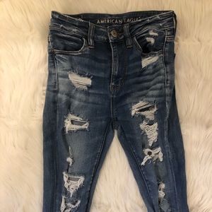Destroyed High Rise AE Jeans